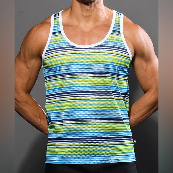 Stripe Mesh Tank - Picture 2 of 7
